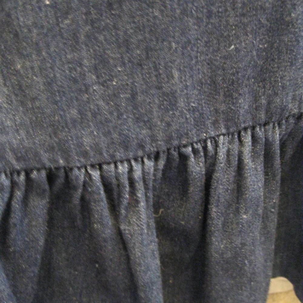 Vintage 80s Preppy DENIM Prairie Skirt Liz Claiborne Cottagecore SM - Picture 5 of 6